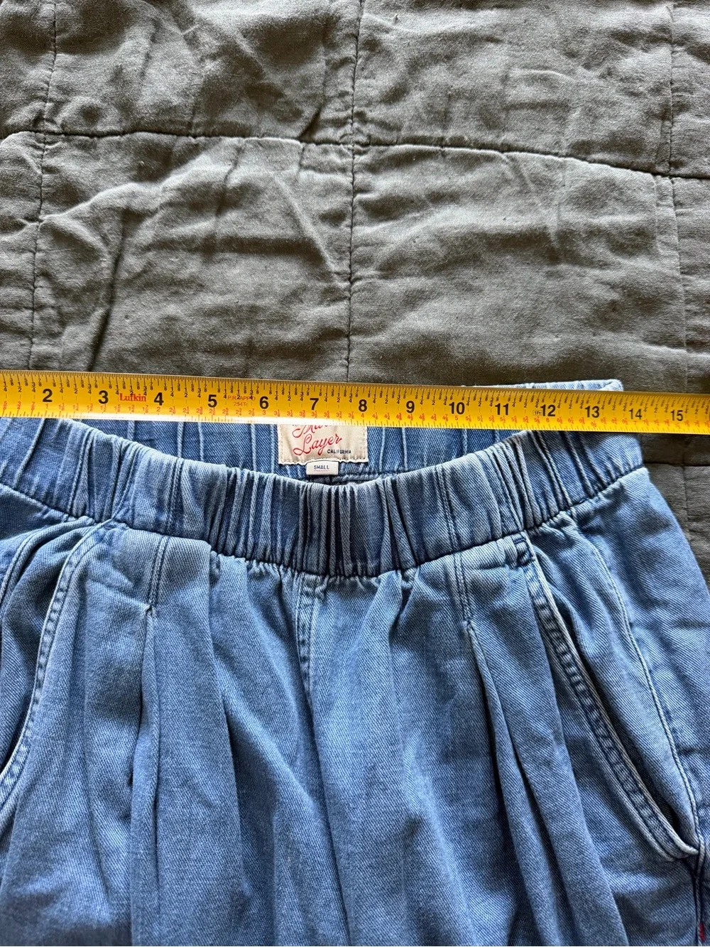 Marine Layer Allison Pleated Wide Leg Denim Trouser